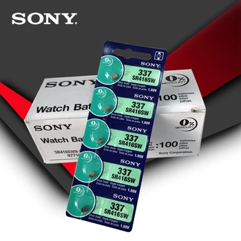 100pc Sony 100% Originálne 337 SR416SW 1.55 V Oxid Strieborný Sledovať Batériu SR416SW 337 Tlačidlo okrúhlu VYROBENÉ V JAPONSKU