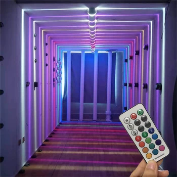 10W Vonkajší RGB LED Parapet Svetlo S Diaľkovým Rám Dverí Nástenné Svietidlá KTV Hotel Bar Koridoru Villa Balkón, Verandu Nástenné svietidlo