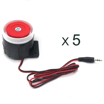 5 ks Káblové Mini Alarm, Sirény Horn Zvuk 120DB pre Bezpečnostný Alarm Systém 12VDC Veľkoobchod