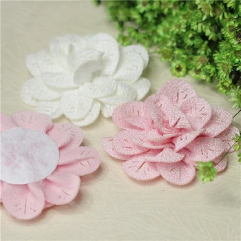 5 ks/veľa 6TYP Biele, ružové a falošné kvetina oblečenie príslušenstvo ručné kvet brošňa DIY polyester materiál A017
