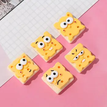 Kawaii Spongebs Karikatúra Roztomilý Bábiky Pvc Cookie Toast DIY Resinových Doplnkov Anime Plyšové Hračky pre Dievčatá Darček k Narodeninám
