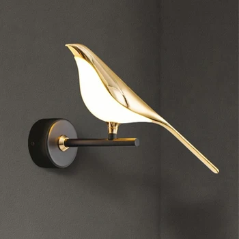 Moderné Vták Led Nástenné Svietidlo Nordic Elektrolyticky Pokrývajú Zlato Akryl Spálňa Posteli Nástenné Svietidlo Uličkou Koridoru Uličkou Schodisko Nástenné Svietidlo