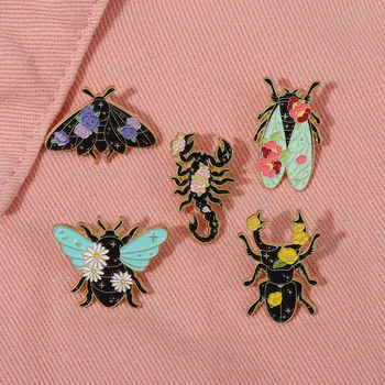 Motýľ Smalt Pin Zvierat, Hmyzu Kvet Brošňa Kvetinové Šperky Darček Vlastné Ženy Klope Kovové Odznak Batoh Priateľmi Veľkoobchod
