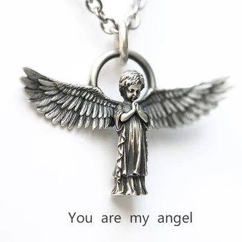 Ty si Môj Anjel Náhrdelník Strieborná Farba Anjel Strážny Reťazca Náhrdelník pre Mužov, Ženy Narodeninám Výročie Šperky