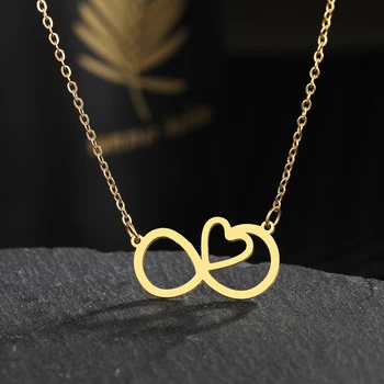 Z Nehrdzavejúcej Ocele Náhrdelníky Infinity Symbol Srdce Prívesky, Estetické Reťazca Choker Náhrdelník Pre Ženy Šperky Strany Priateľov Darčeky